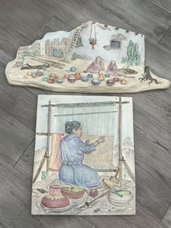 Vintage 1982 Florence Art Studio Southwestern Art – Pair – OBO