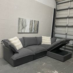 Gray Cloud Sectional (Brand New)