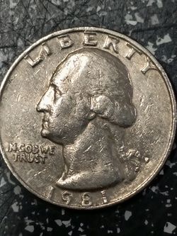 1981 US Quarter  Filled D /Die Crack Eagle Wing 