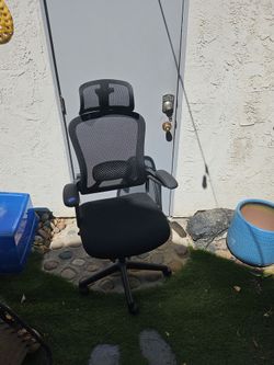 Black Mesh Ergonomic Office Chair with Headrest
