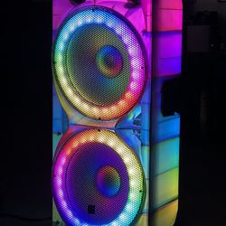 Professional Dual 15" Bluetooth Party Speaker w/360 light show