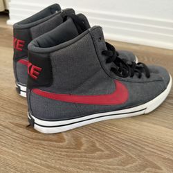 nike sweet classic high top blue and red shoes