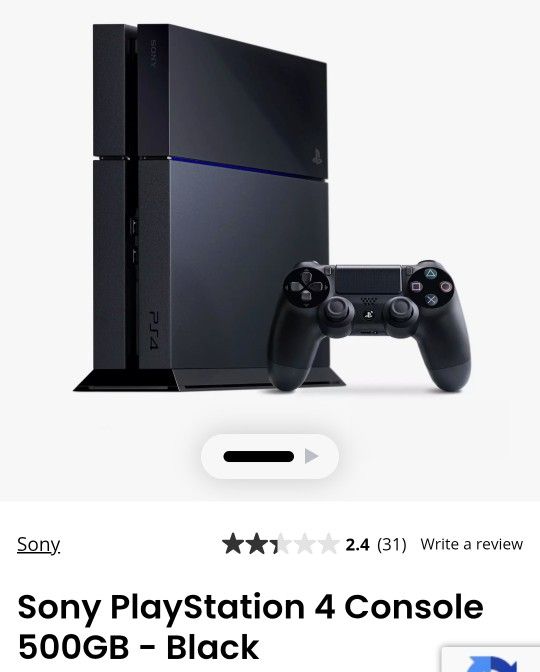 Sony PlayStation 4 Console 500GB - Black