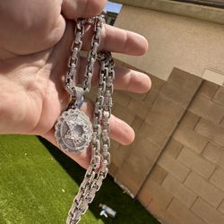 925 silver CZ DIAMONDS CHAIN WITH PENDANT 