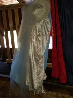 2 Wedding dresses and hat w/veil