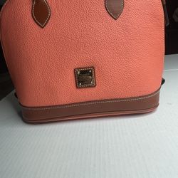 Dooney  Bourke Coral Pebble Collection Zip Zip Dome Satchel Bag New