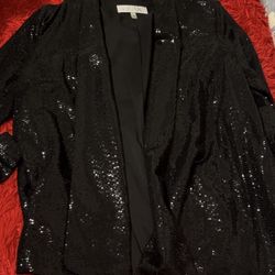 KASPER  BLAZER black lustrous sequin embellishment