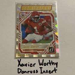 Xavier Worthy Kansas City Chiefs WR Donruss Short Print Insert Card. 