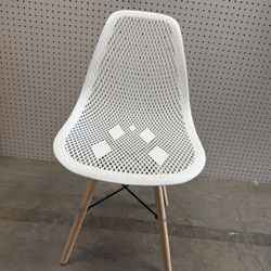 Mid Century Modern White Chair (set of 2)