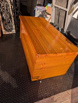 Large solid wood blank storage box