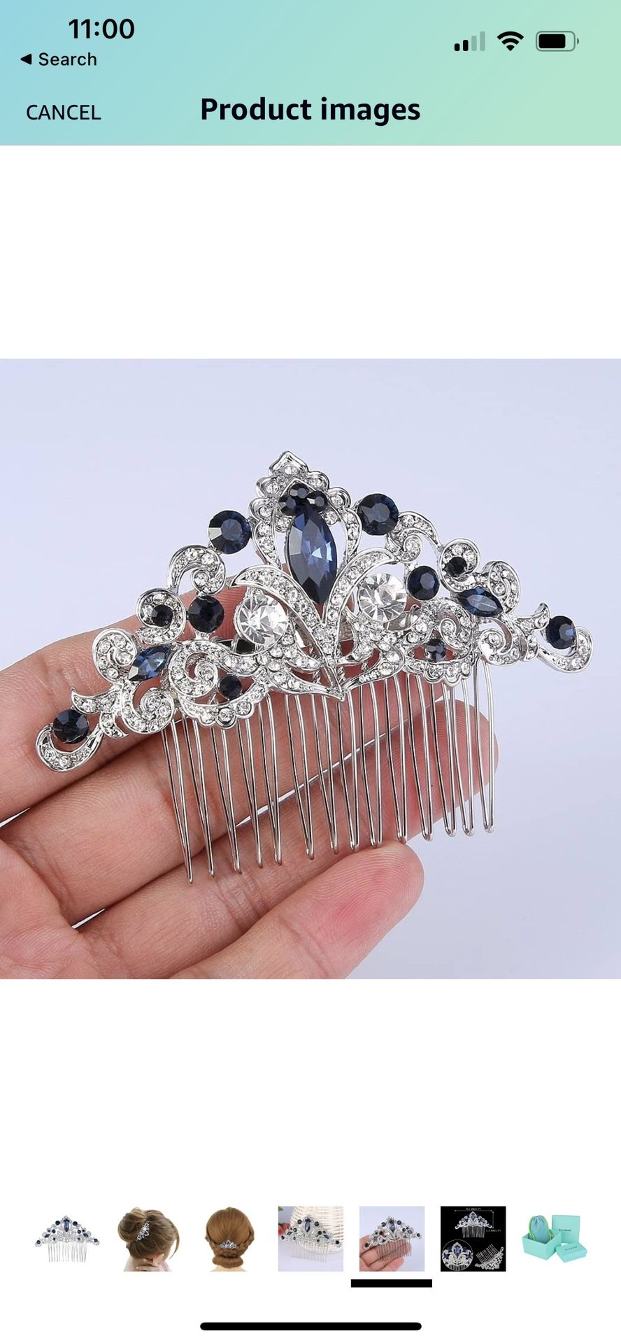 Hair Piece - Blue and Crystal