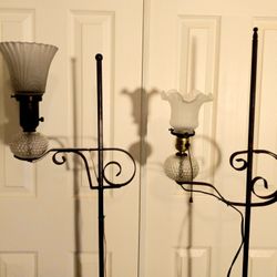 2 PC. Vintage Antique Standing Floor Lamps C. 1940s