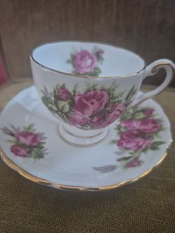 Floral Porcelain Teacup and Saucer Set
