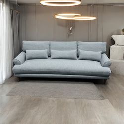*Open Box* Maxwell Fabric Sofa by Apartment Therapy - Misty Gray Blue Chenille - Brand New, We deliver
