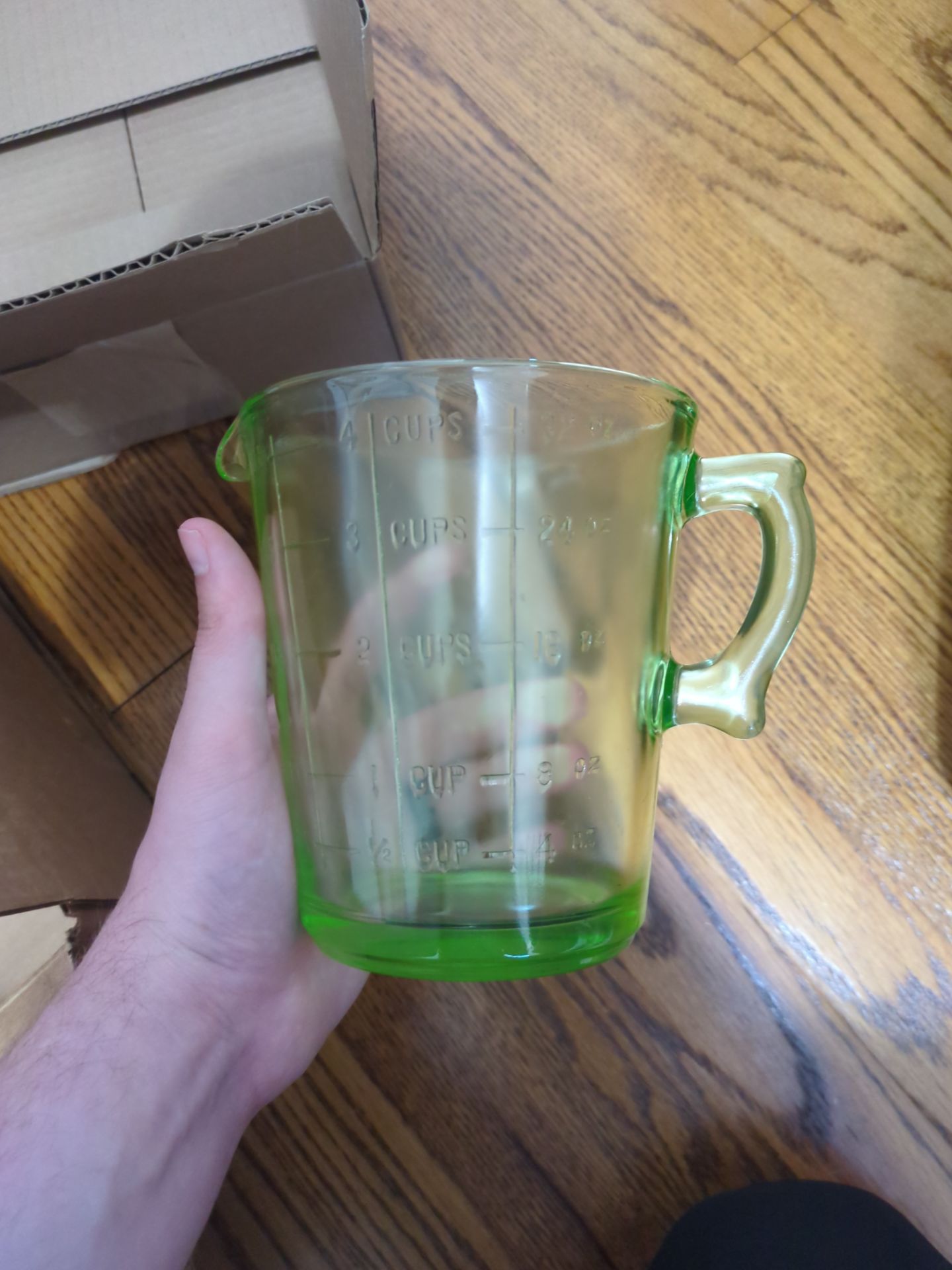 Huge Uranium glass measuring cup!