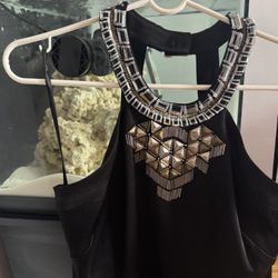Bebe Dress Black Size 10 Large L halter