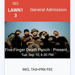 Five Finger Death Punch @ Talking Stick Arena  Sept 10