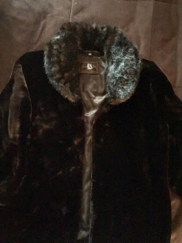 Fur Coat (Faux) Pimao Fuzhuang Chang Dark Brown Size L