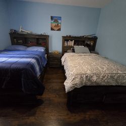 2  Bed Set -Full - With Mattress and 1 Nightstand