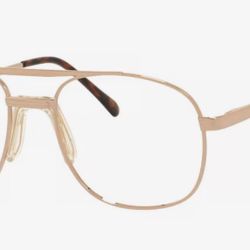 Men’s Shiny Gold Aviator Eyeglasses Frame 
