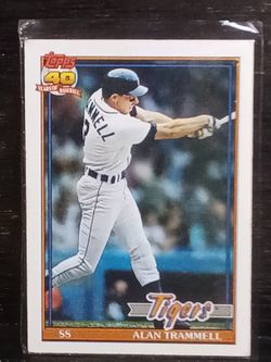 1991 Topps top 40 Years Baseball Detroit Tigers Alan Trammell.