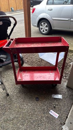 Rolling metal cart