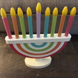 Children's Wooden Menorah with Removable Candles 