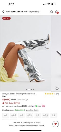 Silver High Heeled Boots