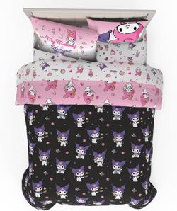 My Melody and Kuromi 7 Piece Queen Bed Set