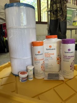 Assorted Spa Guard Hot Tub Chemicals, Filter