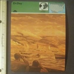 1979 Panarizon D-Day Fighting For The Beaches Omaha Beach Normandy Operation Overlord World War 2 1944 Large Over-sized Card Collectible Vintage Italy