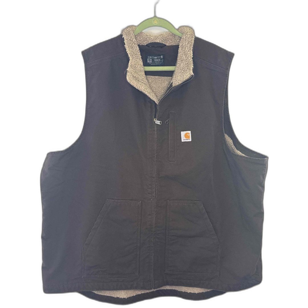 Men's Carhartt Mock-Neck Sherpa-Lined Vest - Loose Fit - OV4277-M Size 3XL