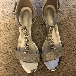 Silver dress shoes