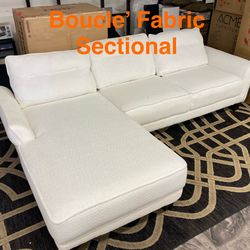 Beautiful White Fabric Sectional (Finance & Delivery)