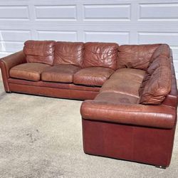 Leather Sectional Free Delivery Sofa Couch 