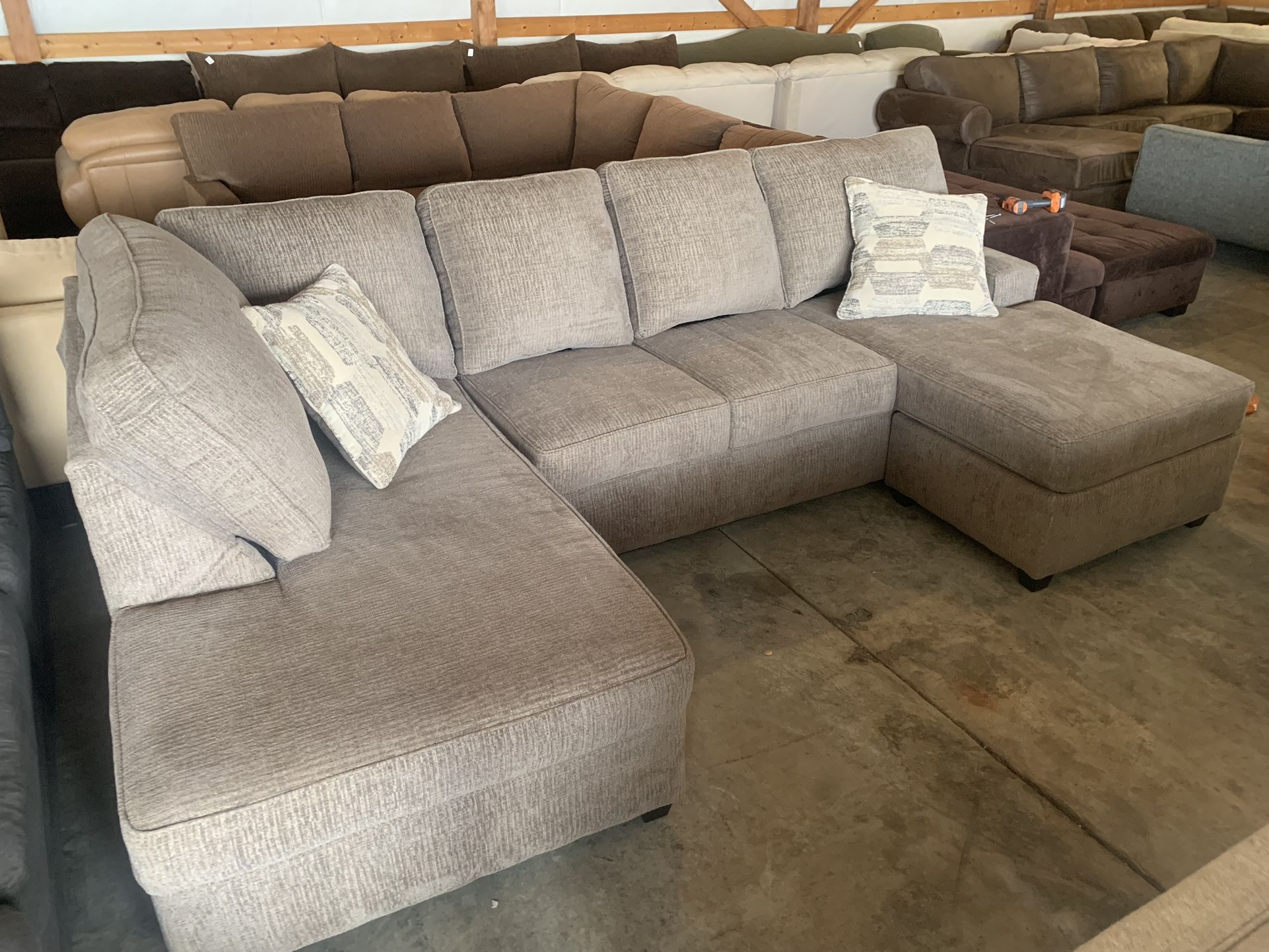 Grey Wrap Around Sectional Couch “WE DELIVER”