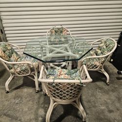 Rattan Table And 4 Chairs