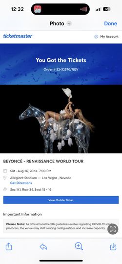 Beyonce Tickets- Section 141