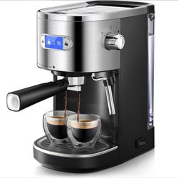 New Espresso Machine 20 Bar Semi-Auto w/ Milk Frother Steam Wand 2-in-1