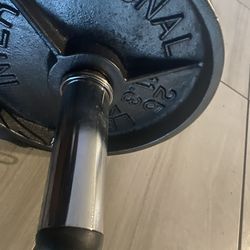 2 solid 25lb plates and bar!