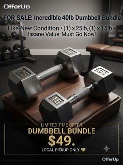 🔥 ABSOLUTE STEAL! Premium Dumbbell Set: 25lb & 15lb Pair – MUST GO!