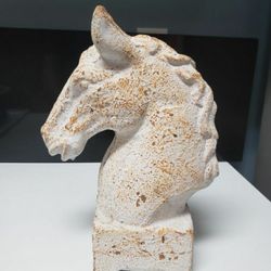12" Heavy Plaster Horse Bust