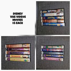 DISNEY VHS MOVIES/VIDEOS, $5 EACH