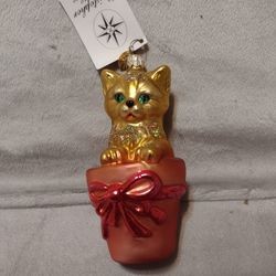 2001 Christopher Radko Terracotta Kitty Ornament