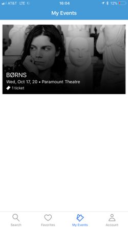 Borns concert ticket in Seattle