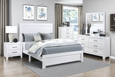 4PC WHITE QUEEN BEDROOM SET