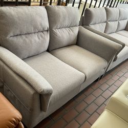 New Sofa with loveseat gray color fabric upholstered
