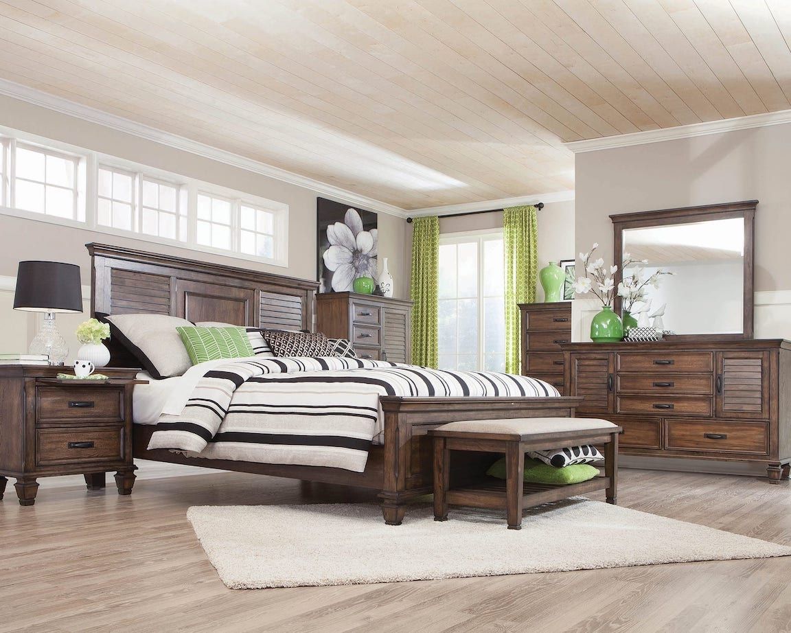 FREE DELIVERY - JUST $50 DOWN - New Franco rustic queen king bedroom set bed dresser nightstand