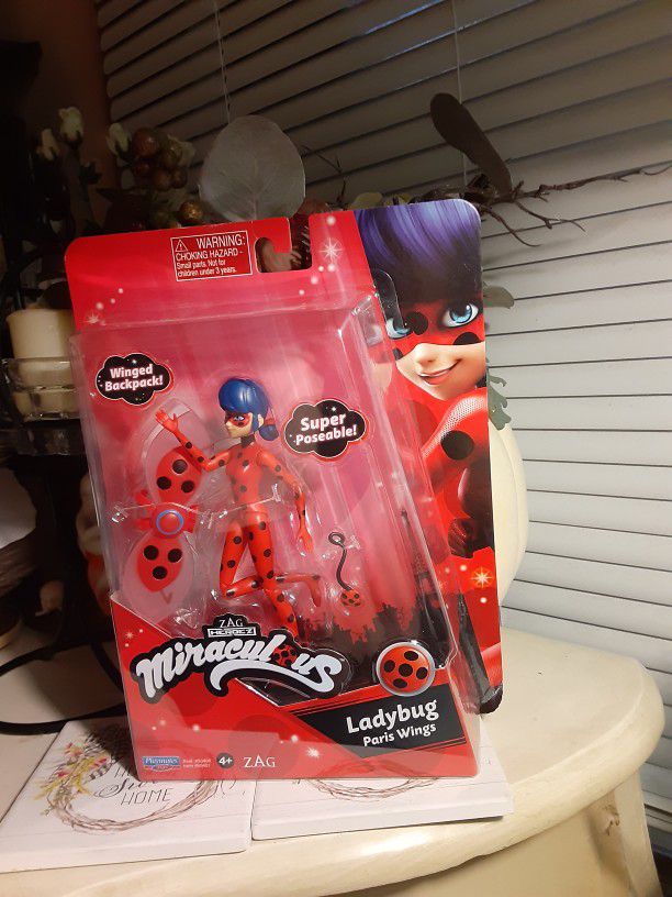 Miraculous Ladybug Paris Wings 5"inch posable Doll toy Action Figure Zag Heroes Playmates New 2022 $10