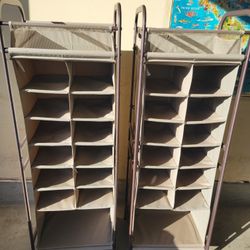 12  Cubby Shoe Rack With Metal Rods